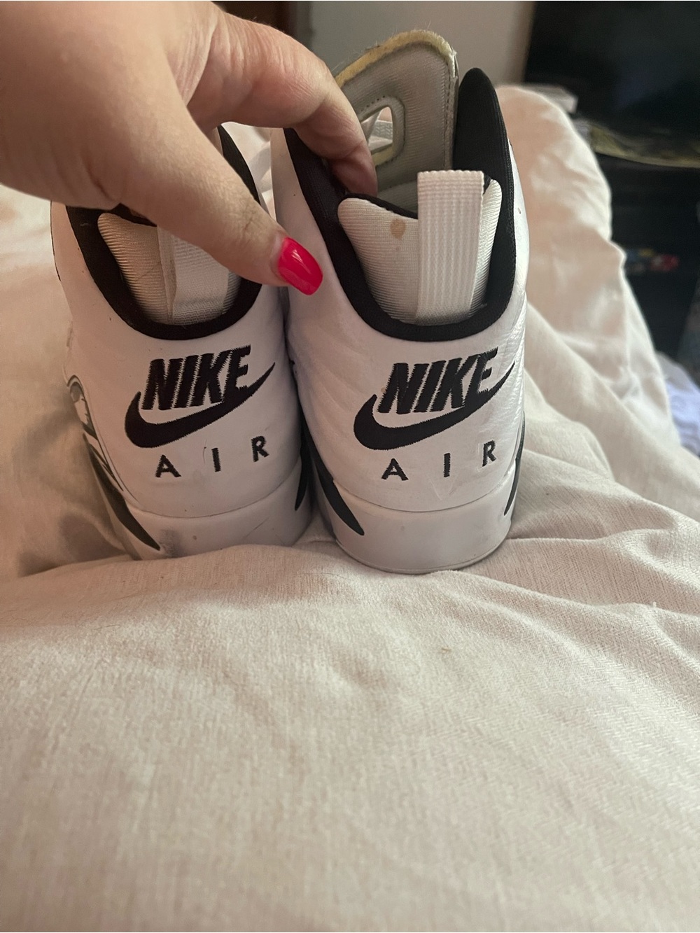 Nike White and Black High-Top Basketball Sneakers - Picture 3 of 3